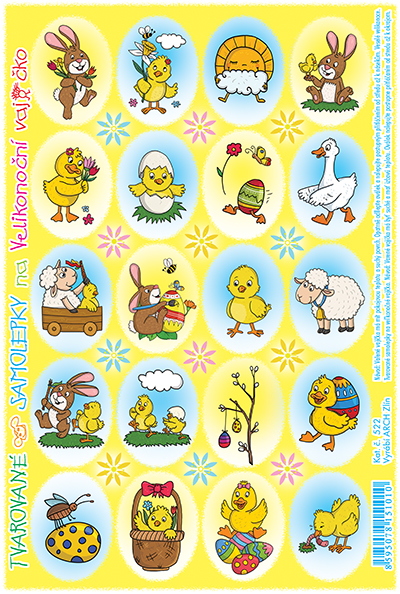 Prolisované samolepky - zajíček s kytkou