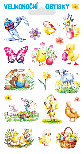 Obtisky - zajíc s kraslicí (20 obr.)