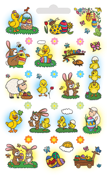 Vodové obtisky s glitry - MIX po 5 kusech