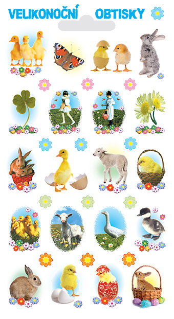 Obtisky s glitry - housátka (32 obrázků)