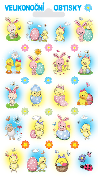 Obtisky s glitry - králíček (32 obrázků)