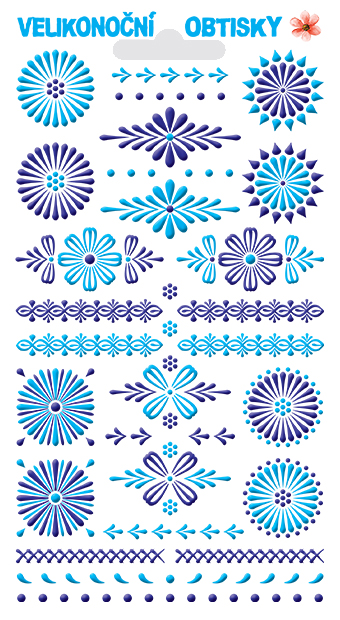 Obtisky kraslice modrotiskové (28 obrázků)