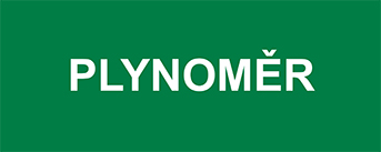 PLYNOMĚR - plastová cedulka
