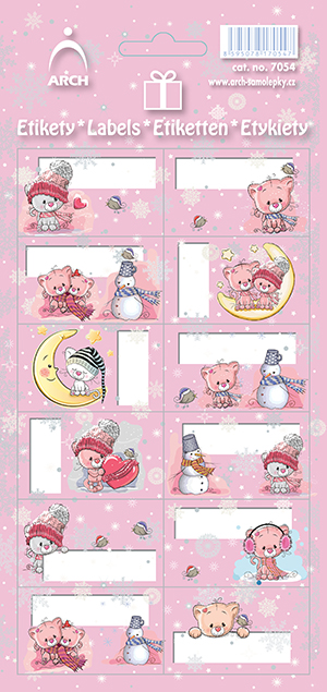 Vánoční etikety - kočičky