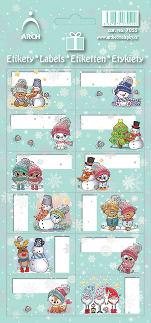 Vánoční etikety - kamarádi z lesa