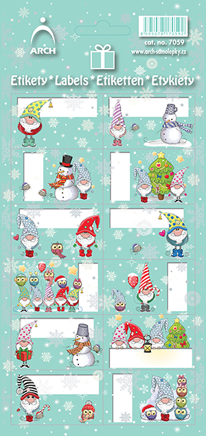 Vánoční etikety - trpaslíci