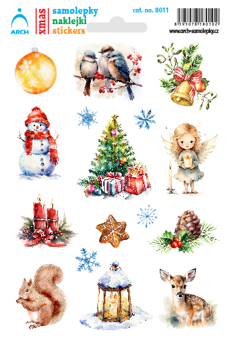 Vánoční samolepky - zlatá baňka