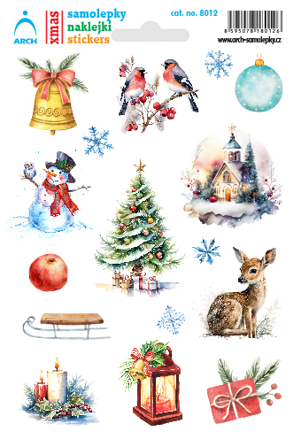 Vánoční samolepky - zlatý zvonek