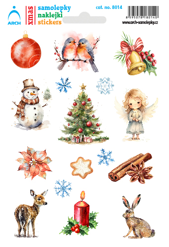 Vánoční samolepky - červená baňka