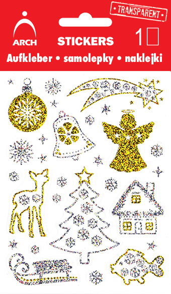 Vánoční holografické samolepky - baňka