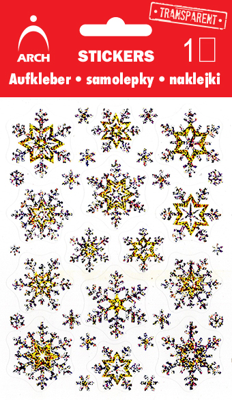 Vánoční holografické samolepky - vločky jemné