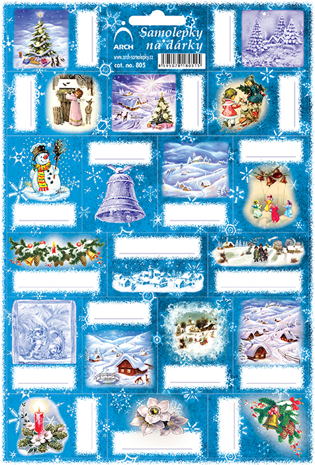 Etikety na dárky - světlemodré