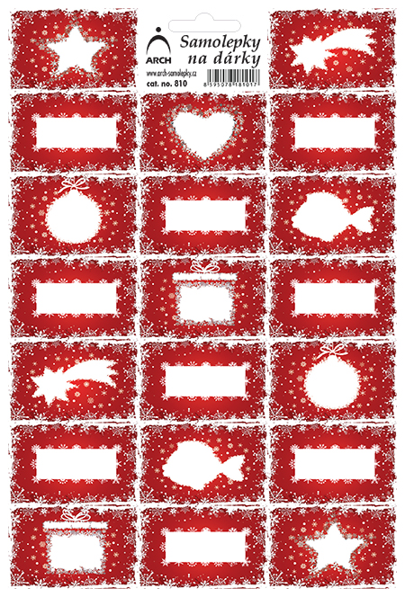 Etikety vánoční obrázky - červené