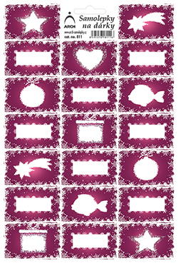 Etikety vánoční obrázky - fialové