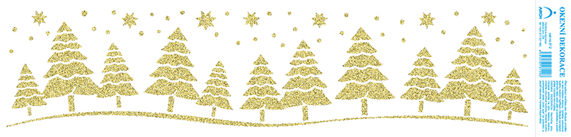 Stromky - tisk zlatými glitry