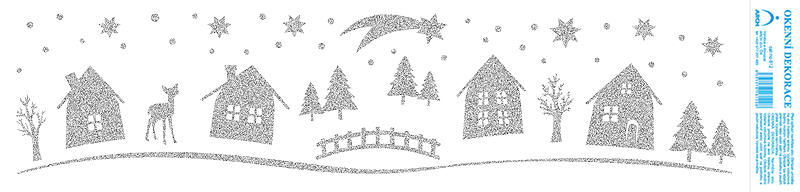 Chaloupky - tisk stříbrnými glitry