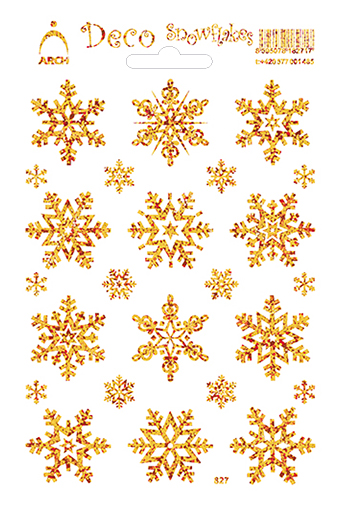 Zlaté velké dekorační vločky