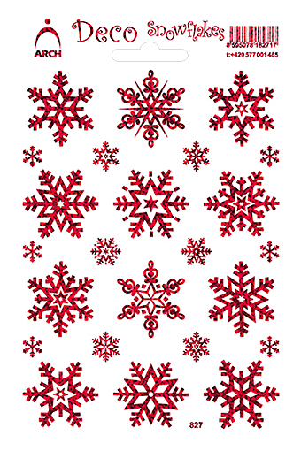 Červené velké dekorační vločky