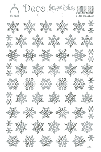 Stříbrné hladké dekorační vločky