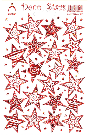 Červené glitter dekorační hvězdy