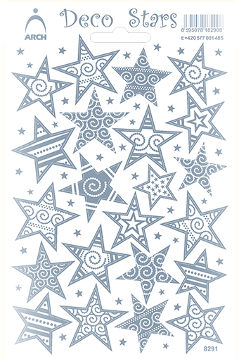 Stříbrné dekorační hvězdy