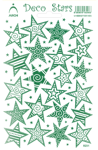Zelené dekorační hvězdy