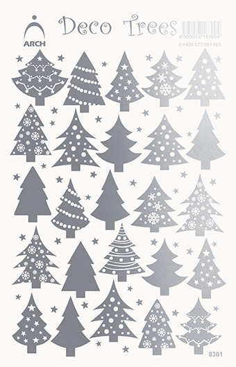 Stříbrné dekorační stromečky