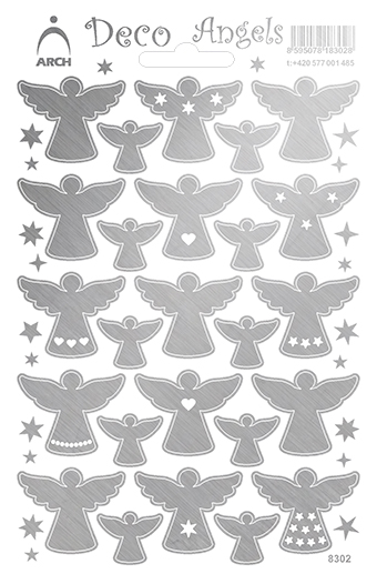 Stříbrní hladcí dekorační andílci
