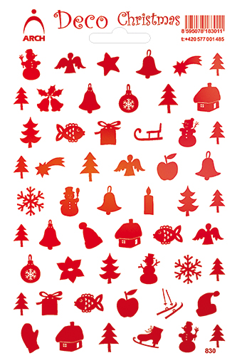 Červené hladké dekorační vánoční obrázky