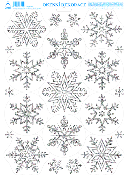 Vločky 1 - tisk stříbrnými glitry