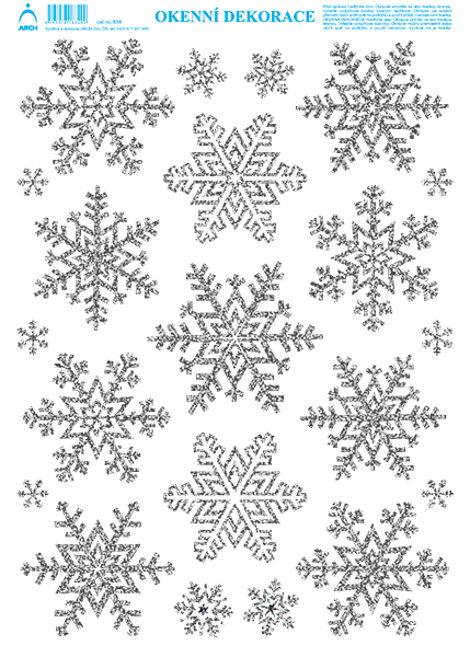 Vločky 2 - tisk stříbrnými glitry