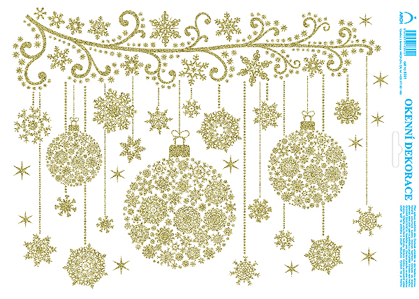 Baňky - tisk zlatými glitry