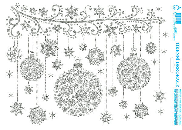 Baňky - tisk stříbrnými glitry