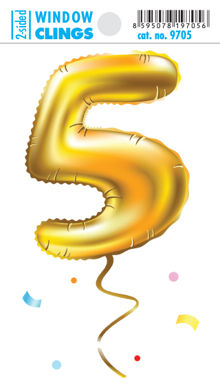 Adhezní nálepky - balónek pětka