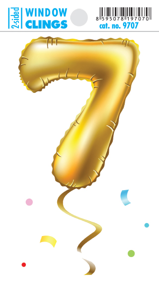Adhezní nálepky - balónek sedmička
