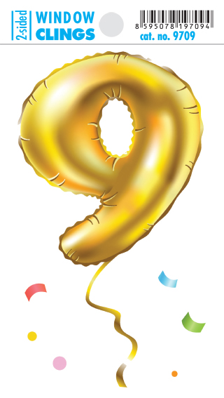 Adhezní nálepky - balónek devítka