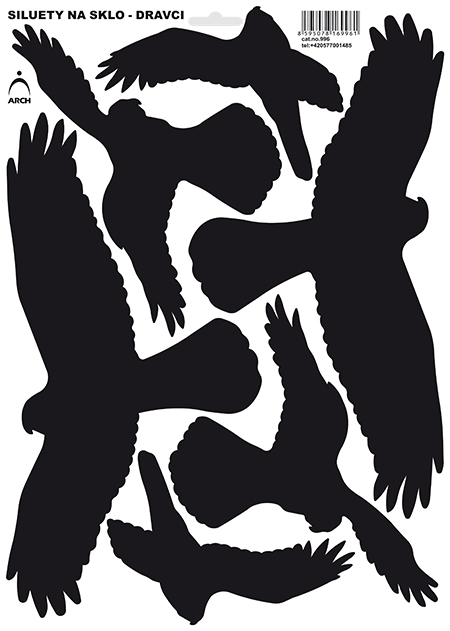 Siluety dravců - 6 kusů na archu