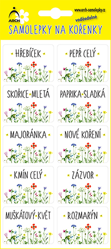 Luční kvítí - základní druhy - 75 etiket v blistru