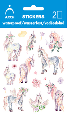 Voděodolné samolepky - jednorožci 01