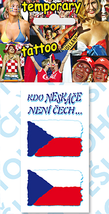 Tetovací obtisky vlajky ČR - Kdo neskáče není Čech