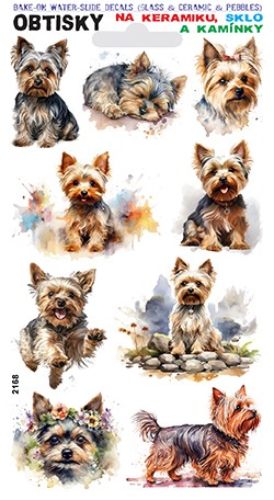 Obtisky na sklo, keramiku a kamínky - Jorkšírský teriér