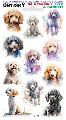 Obtisky na sklo, keramiku a kamínky - Pudl