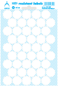 Voděodolná samolepicí kolečka 17 mm - bílá