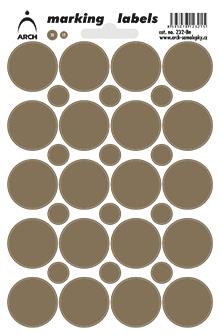 Samolepicí kolečka 25 mm - hnědá