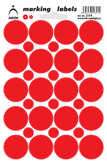 Samolepicí kolečka 25 mm - červená