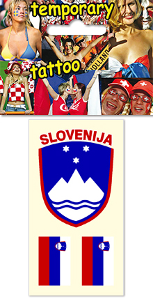 Temporary tattoo for fans - Slovenia