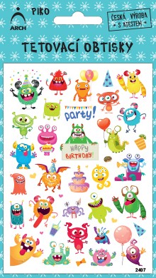 Dětské piko tetovací obtisky - party monsters