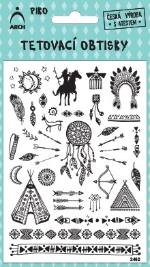 Černé piko tetovací obtisky - indiánské