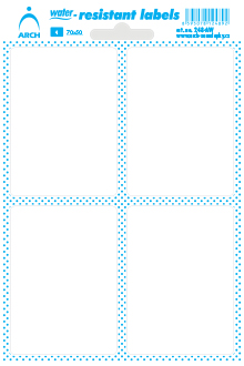 Voděodolné samolepicí obdélníčky 70x50 mm - bílé