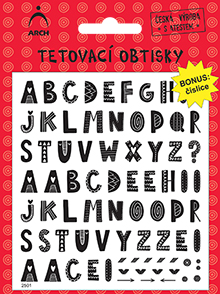 Dětské tetovací obtisky - abeceda 01